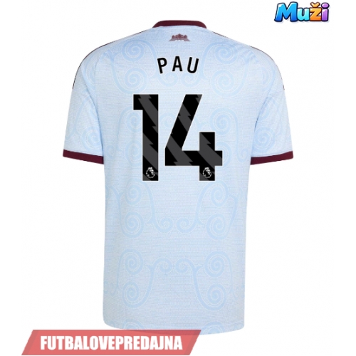 Lacne Muži Futbalové dres Aston Villa Pau Torres #14 2026-27 Krátky Rukáv - Tretina